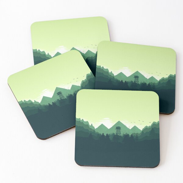 Item preview, Firewatch Park Mountain Forest Vista - Emerald Green Sunset ⭐ designed and sold by Wizzles Emporium.