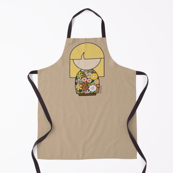 Item preview, Japanese Kokeshi Doll Floral Print designed and sold by lmcvinco.