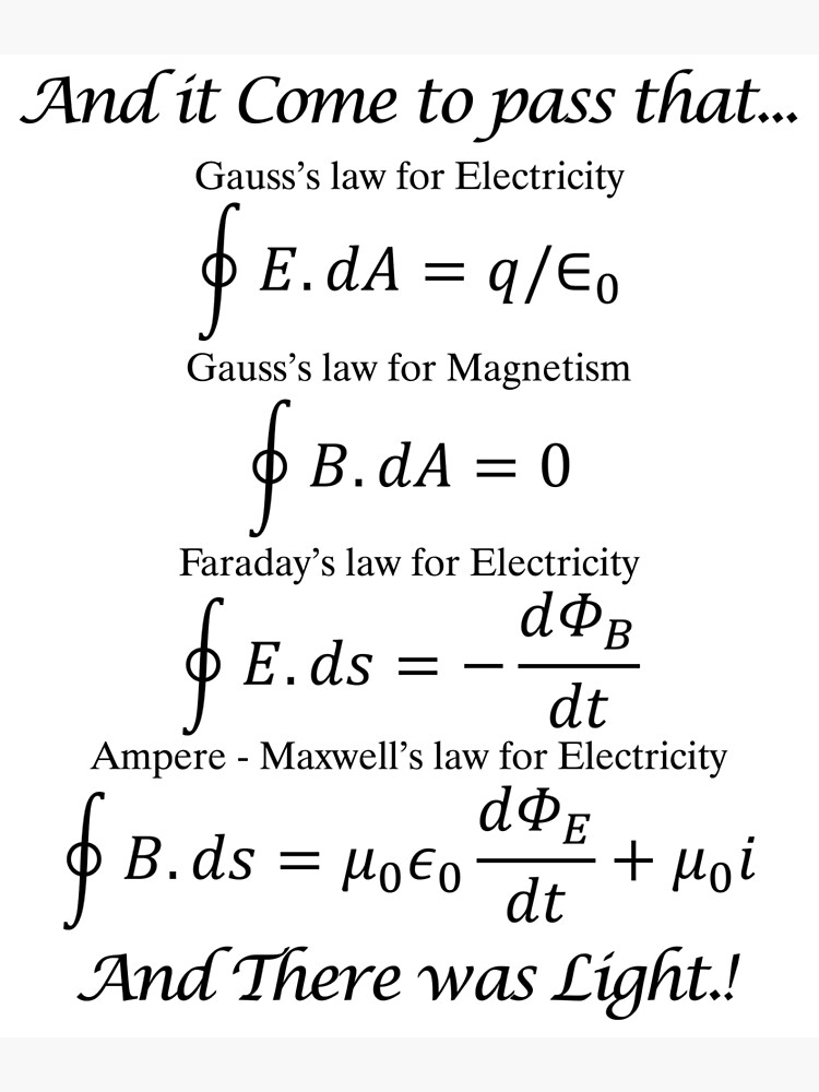 physic-equation-for-electricity-and-magnetism-poster-for-sale-by