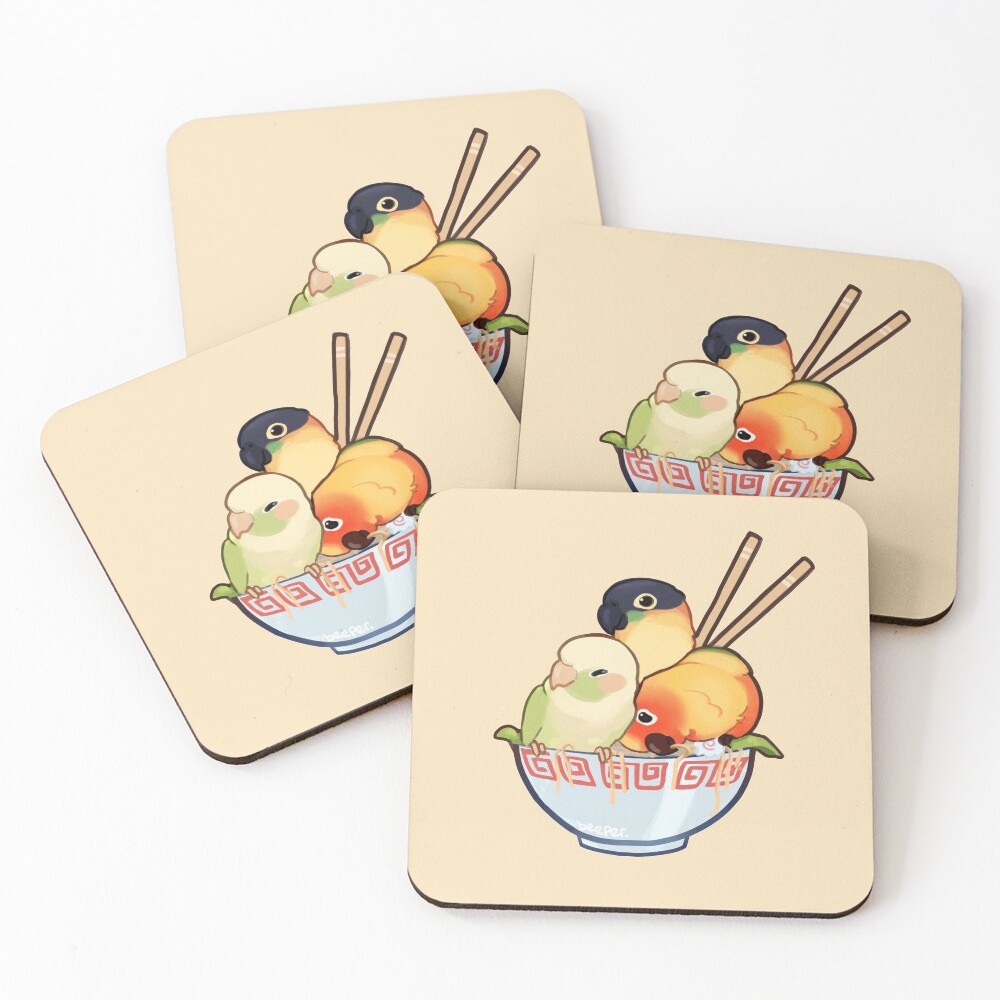 Bowl of birbs Coasters (Set of 4)