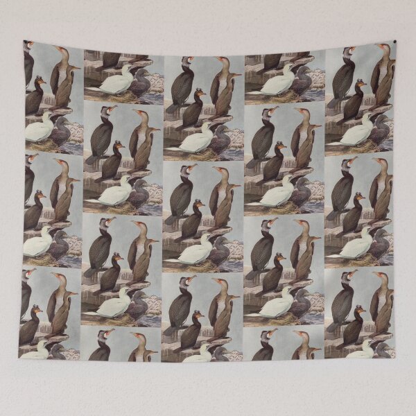 Item preview, Cormorants vintage Birds illustration designed and sold by Vintage Designs +.