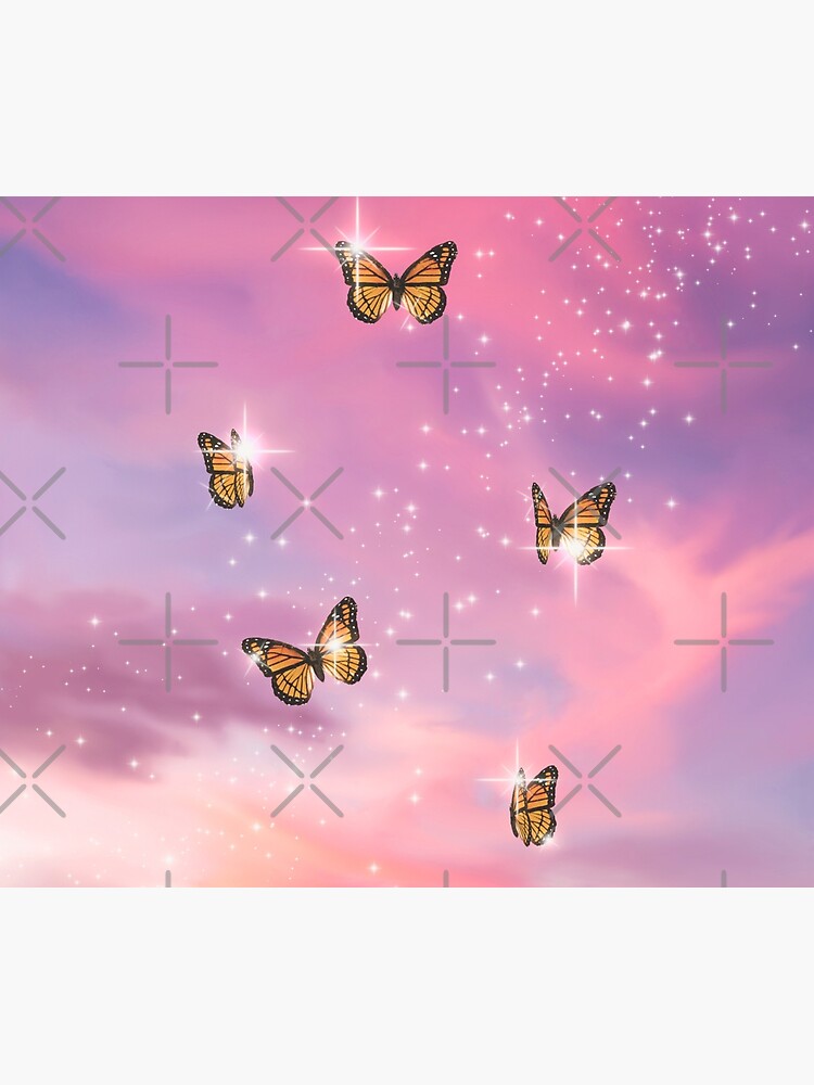 Pink butterfly tapestry hot sale