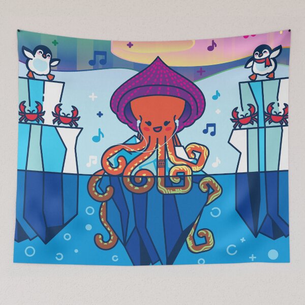 Item preview, Poulpa the octopus on a Glacier - Creatober 2020 day 6 designed and sold by TokiPY.