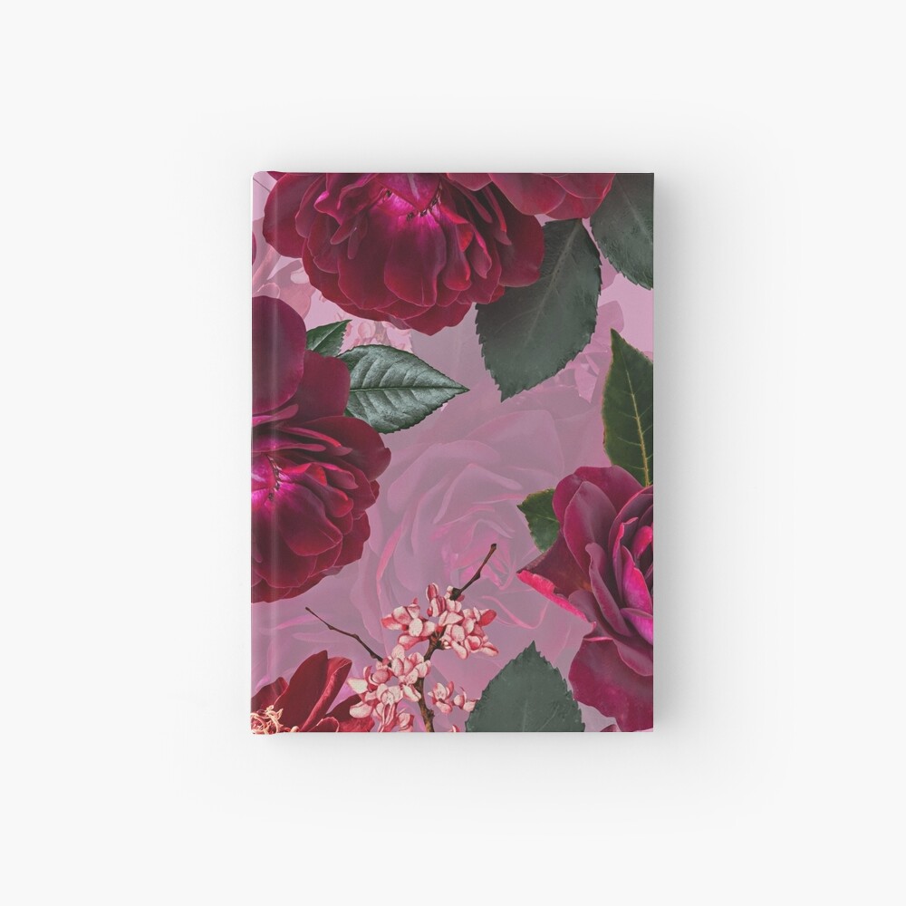 Antique Purple Botanical Flower Rose Garden Hardcover Journal