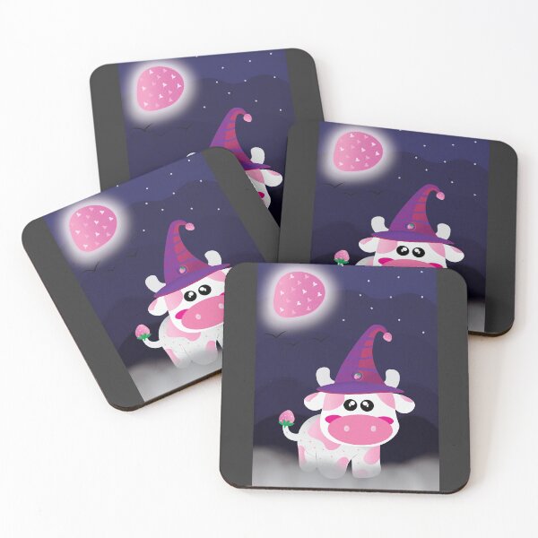 Item preview, Cute Halloween 2021 Baby Pink Strawberry Cow Witch Art  designed and sold by twicetrader.