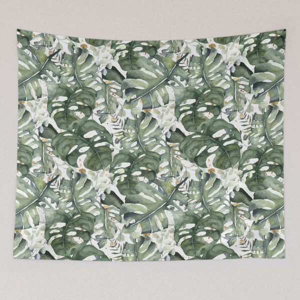 Item preview, Watercercolor Monstera And Eucalyptus Botanical Garden Pattern Nightgarden designed and sold by UtArt.