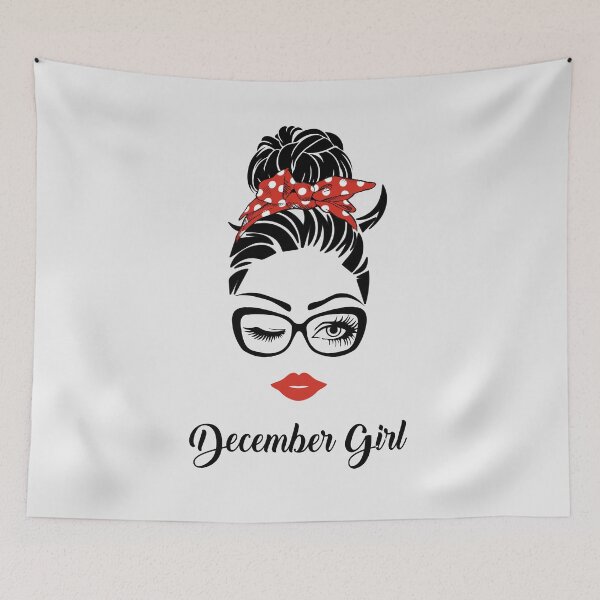 Item preview, December Girl Woman Face Wink Eyes Lady Face Birthday Gift designed and sold by CreativeGift.