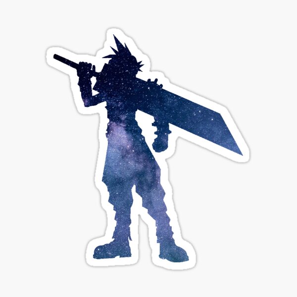 Item preview, Cloud Strife silhouette with galaxy pattern logo designed and sold by Vapid  Rose.
