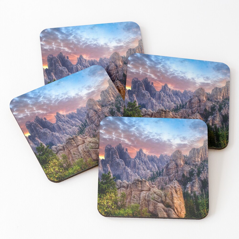 Needles Highway Sunrise - South Dakota Coasters (Set of 4)