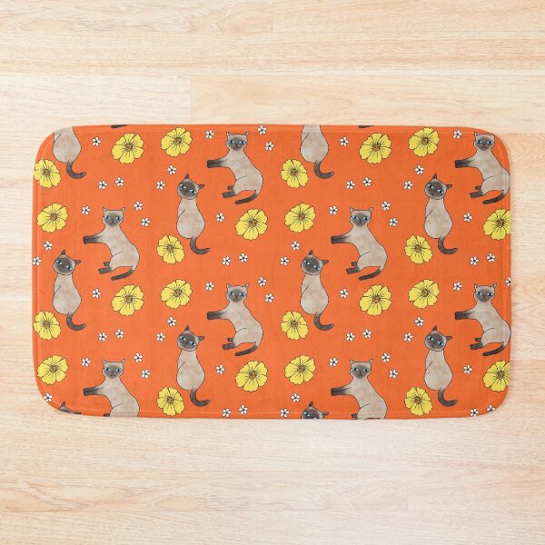Item preview, Bold Flowers & Siamese Cats designed and sold by KittyCatsJoy.
