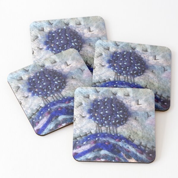 Item preview, Blue Trees Felted Textile Art designed and sold by Wendy Early Textile Art.