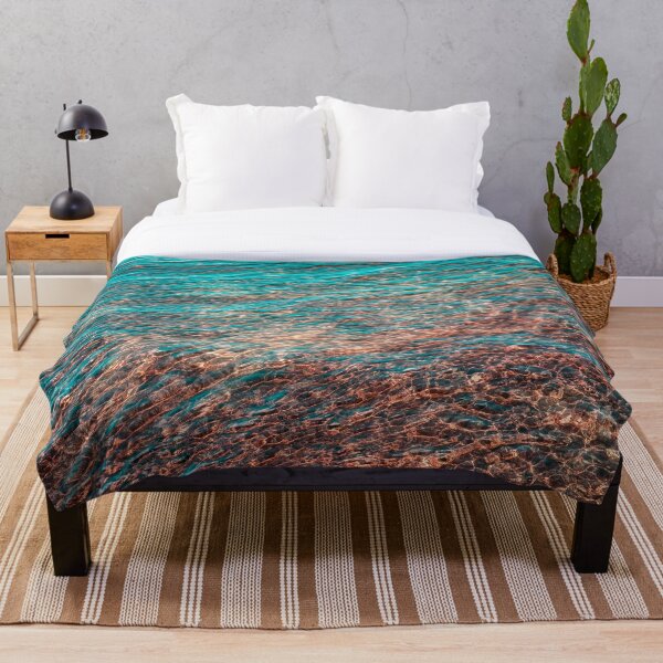 Item preview, Mesmeric Layers and Patterns - Undersea in Rich Teal Turquoise Burnt Sienna and Umber Hues designed and sold by Georgia Mizuleva.