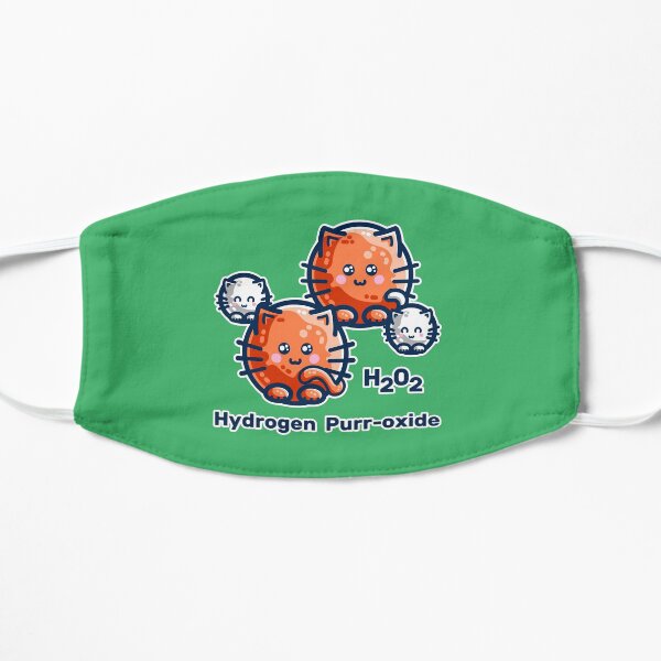 Hydrogen Purr-oxide Cat Chemistry Pun Flat Mask