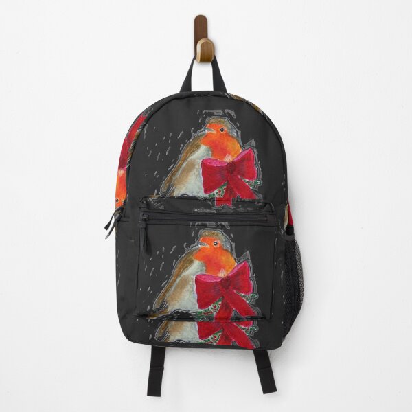 Item preview, Christmas Red Robin on black background designed and sold by Jennifer Morcom.