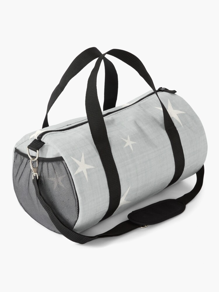 Alternate view of Grey star with fabric texture - narwhal collection Duffle Bag