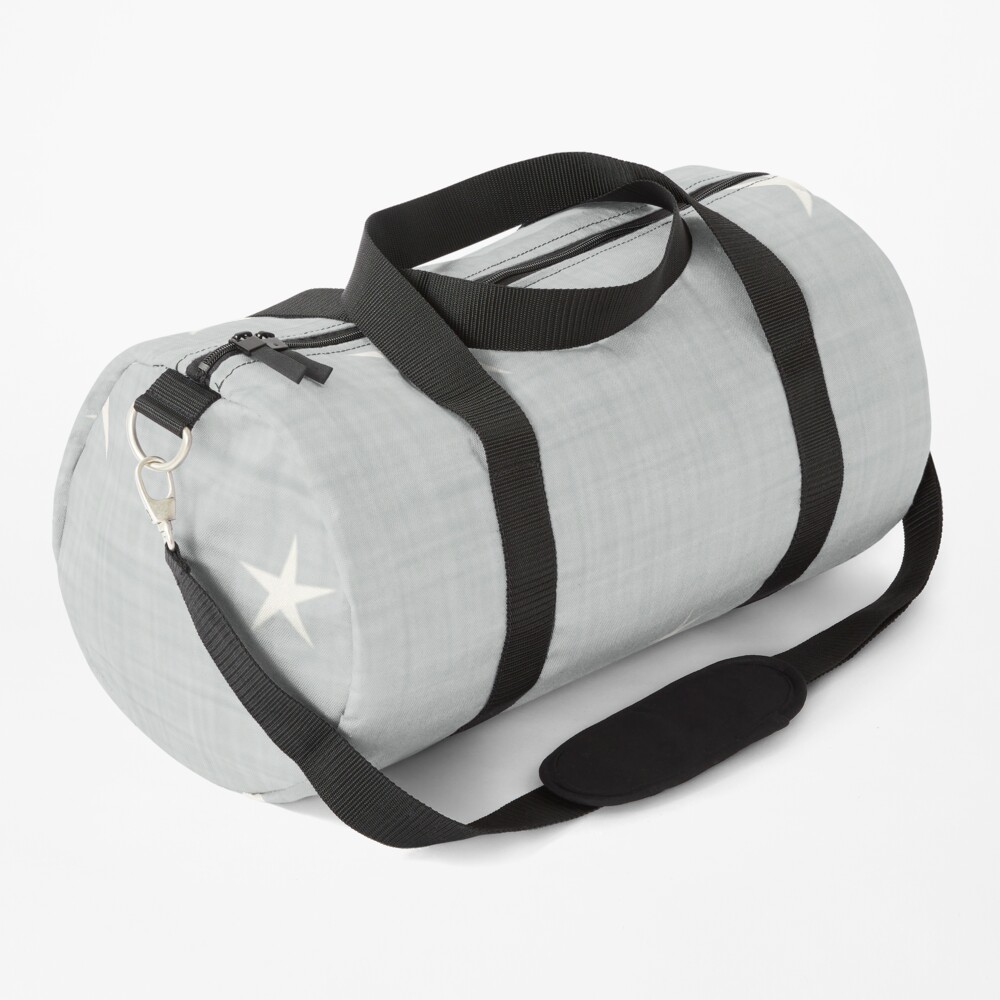 Grey star with fabric texture - narwhal collection Duffle Bag