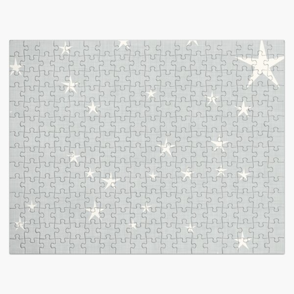 Grey star with fabric texture - narwhal collection Jigsaw Puzzle