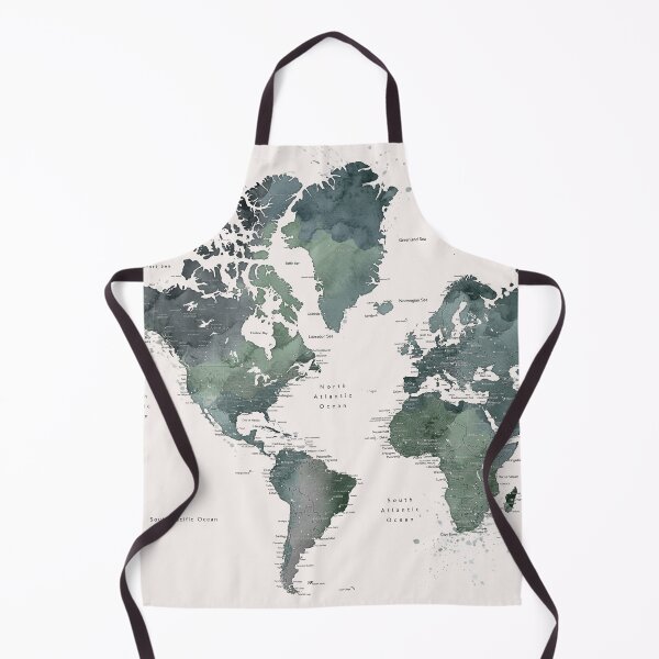 Item preview, Detailed watercolor world map Makoa designed and sold by blursbyai.