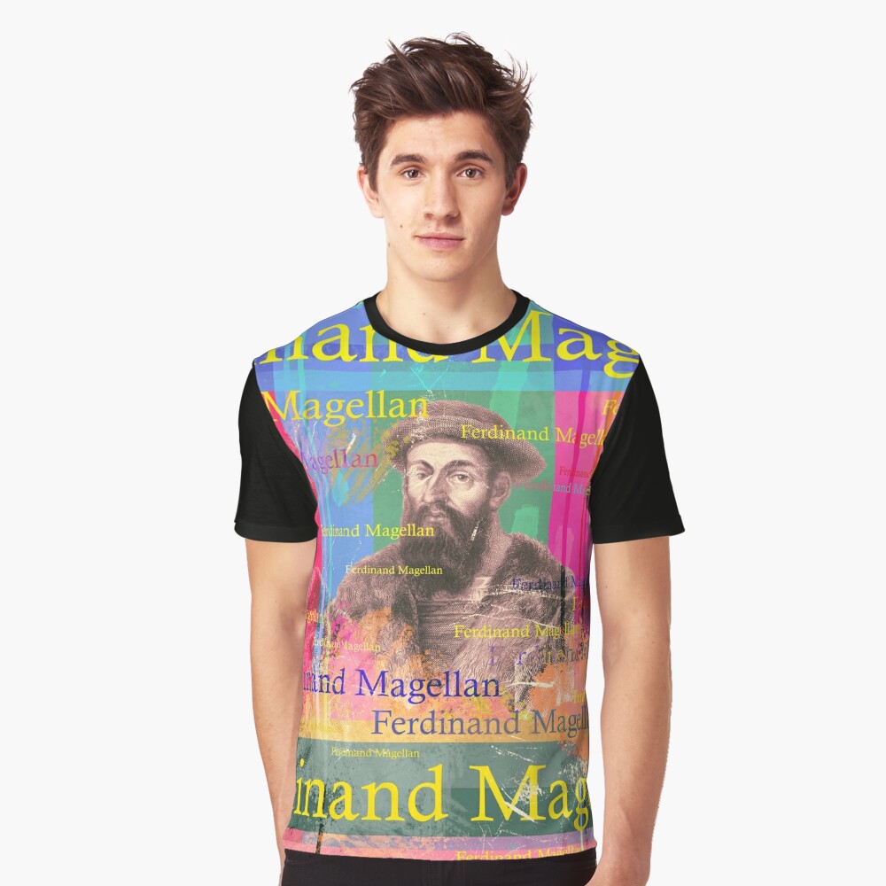 beautiful Ferdinand Magellan seafarer portrait, aesthetic collage