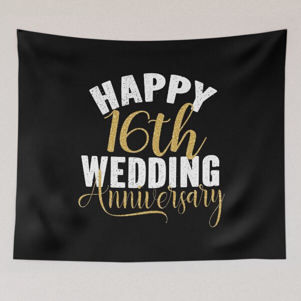 Item preview, Happy 16th Wedding Anniversary Matching Gift For Couples graphic designed and sold by Grabitees.