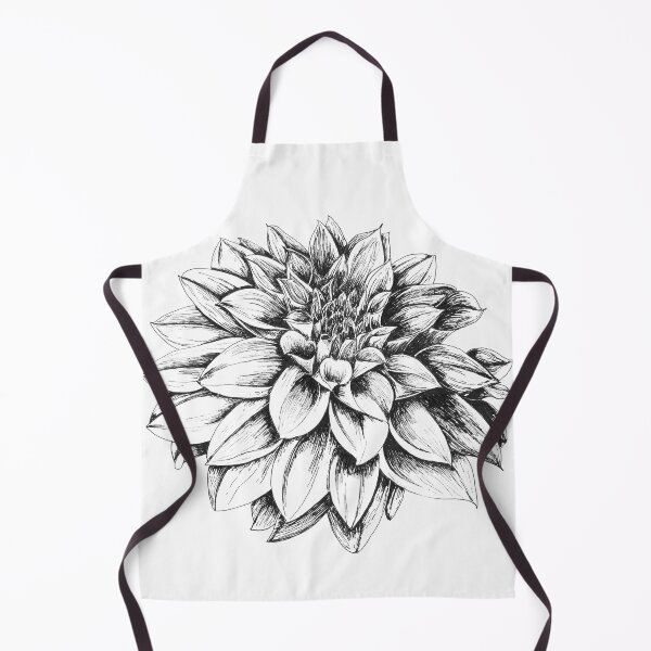 Item preview, Dahlia sketch in vintage botanical style designed and sold by TessaWareArt.