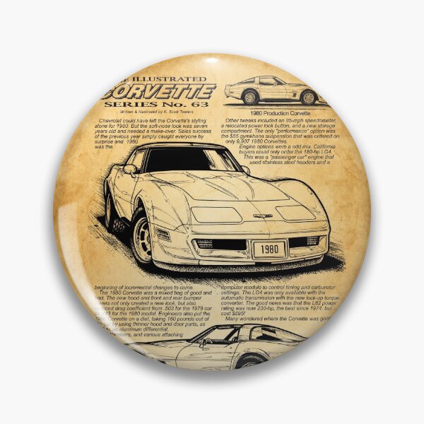 Item preview, 1980 Chevrolet Corvette Design, 1980 Production Corvette, C3, Sports Car Art, Car Guy Gift, Man Cave Decor designed and sold by ManCaveCarArt.
