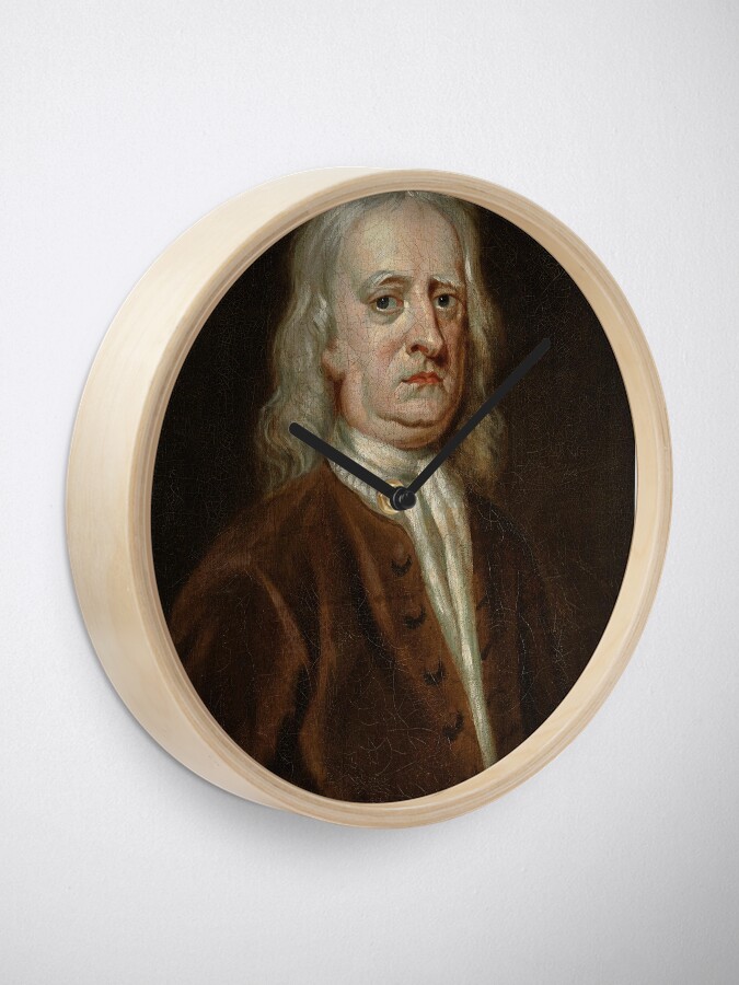 "Isaac Newton" Clock by anatudor Redbubble