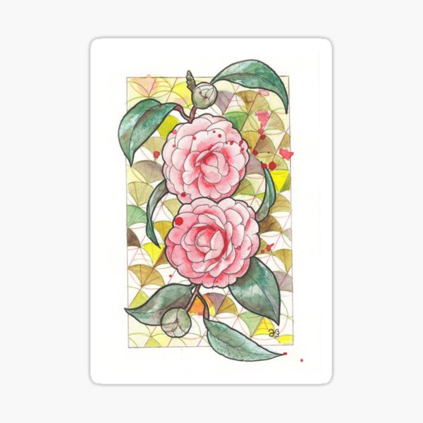 fleurs de camélia Sticker