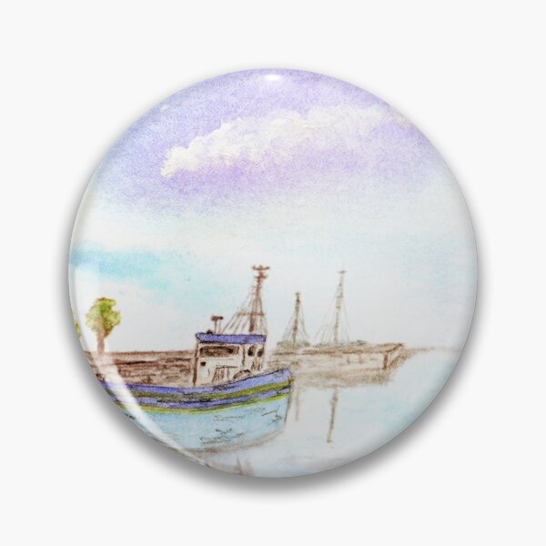 Item preview, Fishing cutter in the harbor designed and sold by wunderfamily.