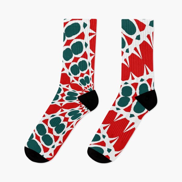 Item preview, Red Black White Abstract Kaleidoscope Pattern designed and sold by taiche.