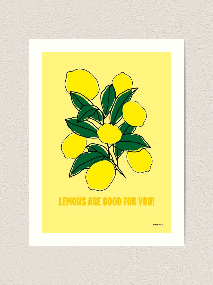 LEMON LIMONE SUPER COOL RETRO FOOD POSTER Art Print for Sale by westox