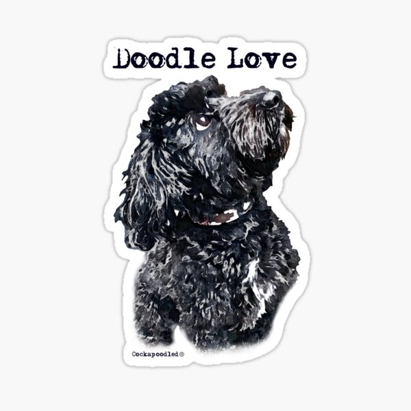Black Doodle Dog Sticker