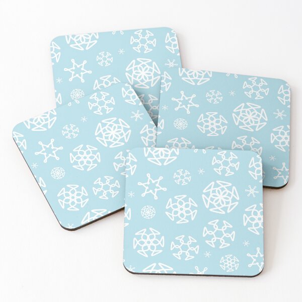 Item preview, White Snowflakes Pattern on Pale Blue designed and sold by nutmegfairy.