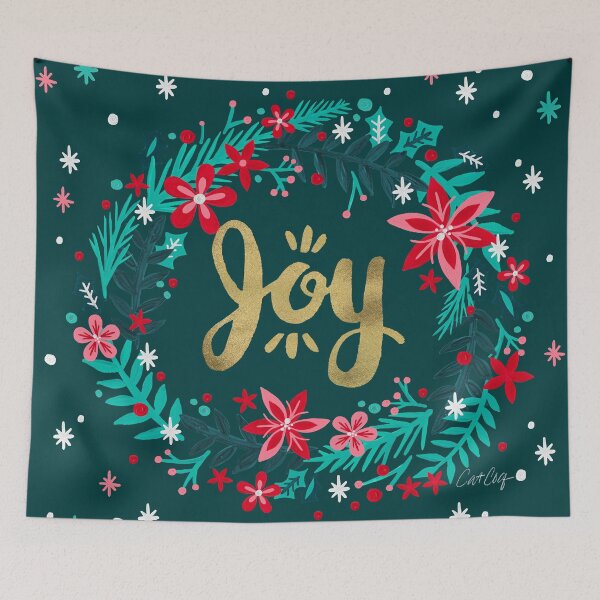 Item preview, Joy Wreath – Teal designed and sold by Cat Coquillette.