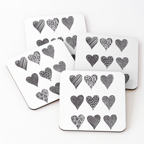 Item preview, Black heart doodles designed and sold by SJAPhoto.