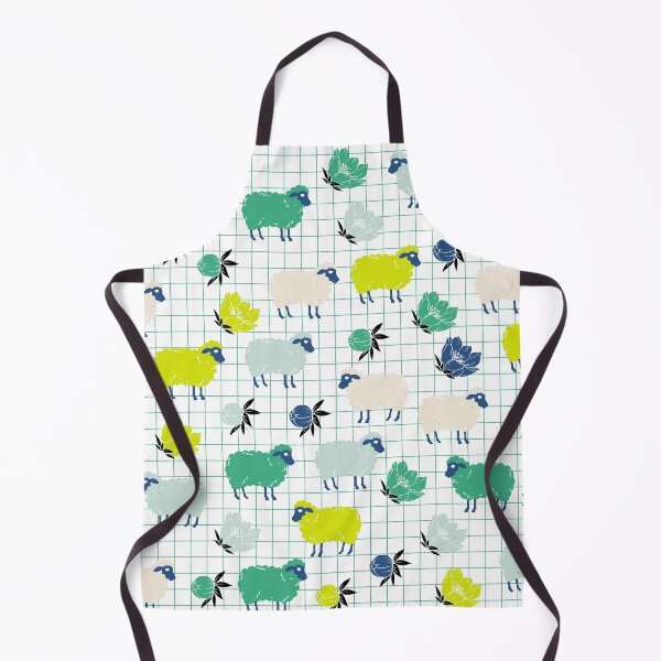 Item preview, Cute Sheep and Flowers in Blue and Green designed and sold by kapotka.
