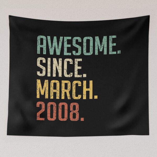 Item preview, Awesome Since March 2008 13rd Birthday Gift 13 Years Old Vintage March 2008 designed and sold by Takatv.