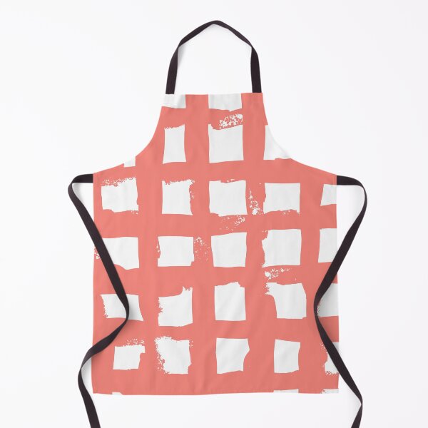 Item preview, White and coral pink checkered pattern designed and sold by kapotka.