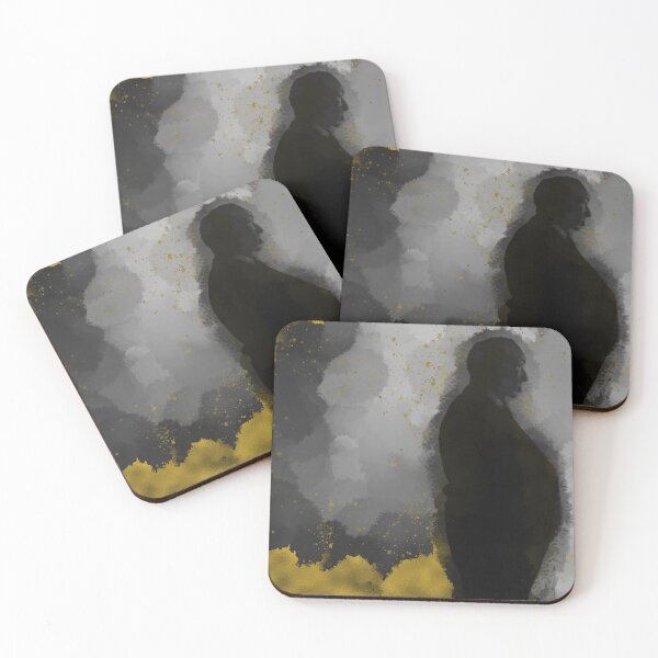 Item preview, Alfred Hitchcock silohette with gold details designed and sold by Aura-E.