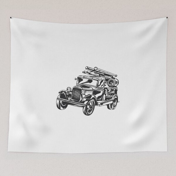 Item preview, Vintage Firetruck Illustration designed and sold by MisterGooseShop.