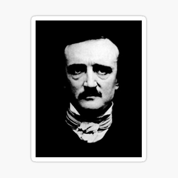 Portrait of Edgar Allan Poe Black and White Photography Sticker