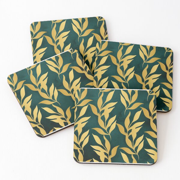 Item preview, Green Gold Pattern Leaf designed and sold by MA DESIGNS.