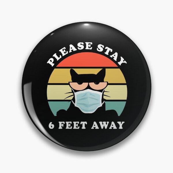 Item preview, Please Stay 6 Feet Away Black Cat Mask Social Distancing designed and sold by fourstripes.