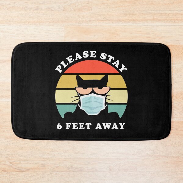 Item preview, Please Stay 6 Feet Away Black Cat Mask Social Distancing designed and sold by fourstripes.