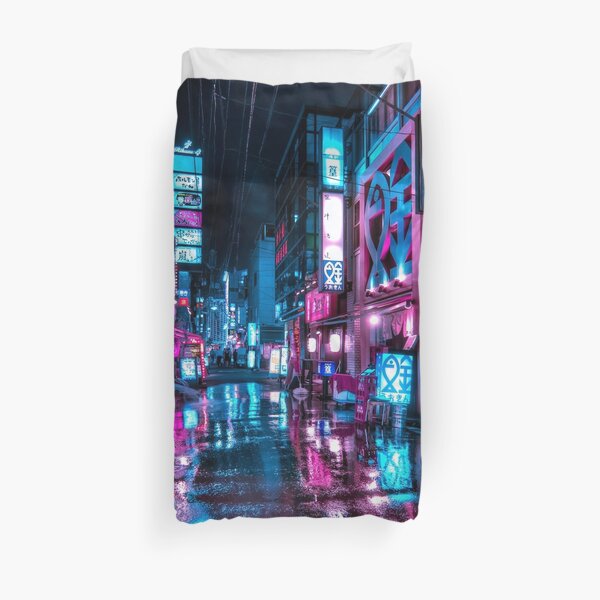 Tokyo at Night - Shimbashi Duvet Cover