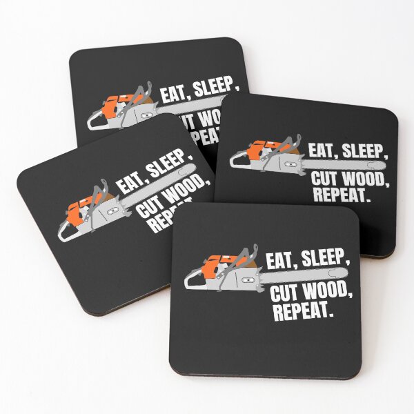 Item preview, Eat Sleep Cut Wood Repeat Chainsaw Lumberjack Joke designed and sold by jacks-tees.