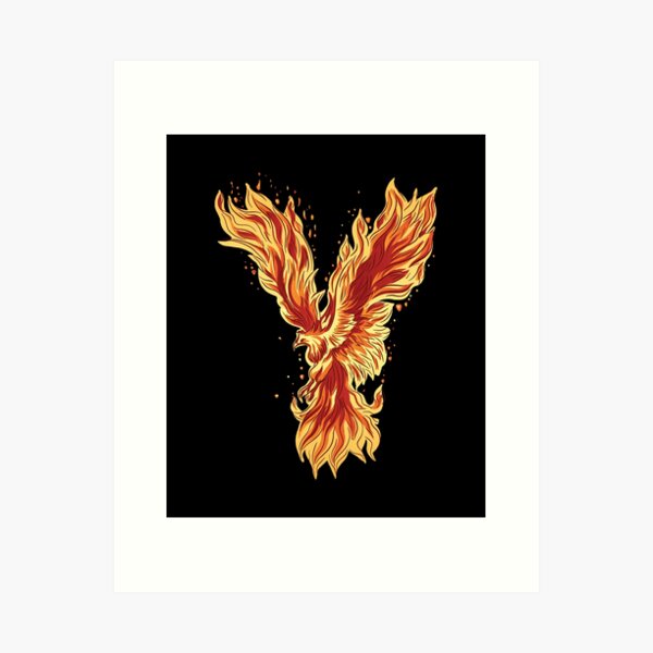Phoenix Bird Legendary Fire Bird Rebirth Giant Wall Art Poster Print