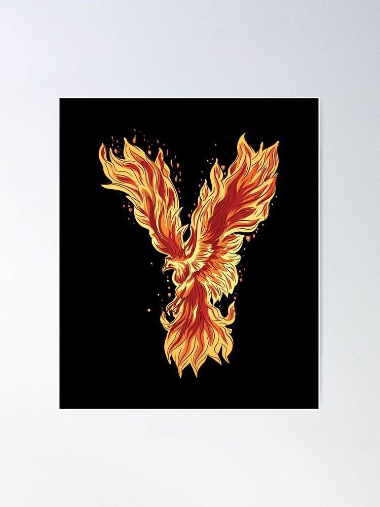 Phoenix Wall Art Phoenix Rising From the Ashes of Flame Canvas Wall Art  Poster Prints Phoenix Bird Decor Chinese Dragon Picture Artwork Home  Bedroom