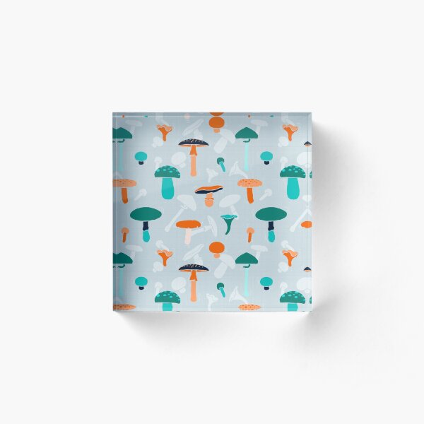 Mushrooms Dance Pattern Acrylic Block