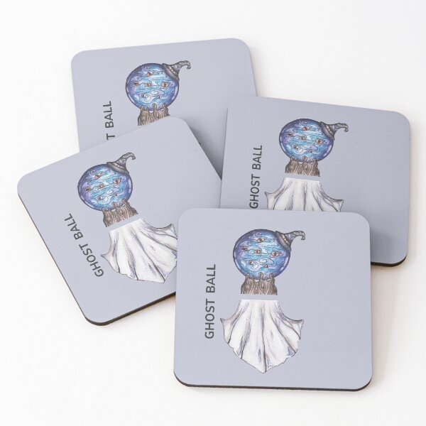 GHOST BALL by FrankenDuo grey lavender Coasters (Set of 4)